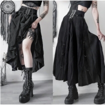 2025 Spring/Summer New Gothic Dark Style Sexy Slim Fit Lace-up Two-Way A-line Skirt for Women