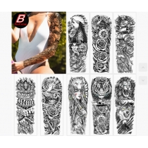 Black new full arm waterproof tattoo stickers European and American flower arm Indian big arm tattoo stickers tattoo