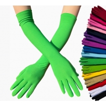 Milk silk stretch gloves holiday party collective performance bar dance dress up gloves cross-border 45 cm long