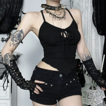 Dark Gothic style camisole vest 2025 new style girl pure desire ins style straps versatile tops for women