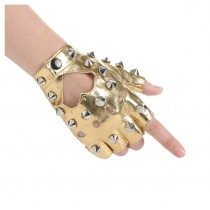 Model performance half-finger female rivet PUcosplay catwalk fashion punk Pili T stage singing nightclub gloves