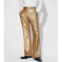 2025 European and American sequined plaid pants new evening performance casual pants mid-waist performance dress bottoms
