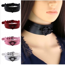 Jewelry European and American simple style PU leather bondage collar street dance nightclub sexy black love necklace neck collar