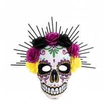 Mexican Day of the Dead flower tie mask EVA skull mask party masquerade dress up festival props