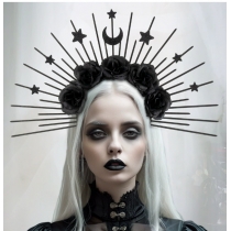 New Sun God Star Moon Hair Buckle Gothic Hair Accessories Retro European and American Clothing Cos Accessories Props