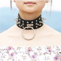 European and American punk style rivet spike collar necklace street shot nightclub girl ring neck collar