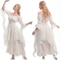 Medieval Halloween cos revival dress tied waist palace style long skirt European and American