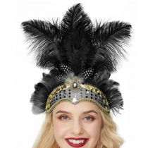 Hot selling Halloween headdress party dance performance headband colorful feather headband Christmas holiday headdress