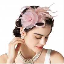 Hot selling headband style mesh feather headdress retro elegant all-match headband hair accessories party performance head flower