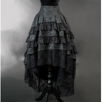 Original retro punk Y2K jacquard long skirt European and American dark Gothic style subculture heavy lace skirt for women