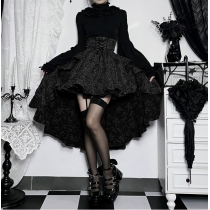 New autumn sexy patchwork hip skirt Temperament slim high waist tie waist tail skirt for women