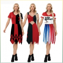 Joker girl dress new cos peripheral role play clothing print movie irregular skirt female