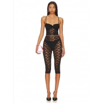 New arrival sweet hot girl fully transparent lace camisole female summer lace cropped shorts two pieces