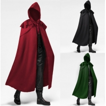 2025 Spring and Autumn New Medieval Retro Cosplay Clothing Hooded Cape Gothic Men's Long Cape