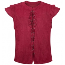 Viking pirate cosplay suede T-shirt Halloween Renaissance deerskin vest vest cosplay