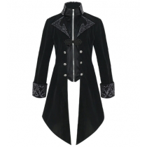 European and American tuxedo medieval retro clothing mid-length punk men's coat jacket