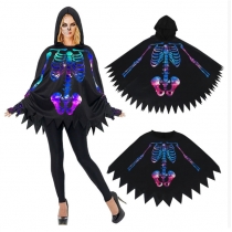 Halloween Skeleton Cape Costume Accessories Cape Party Costume Props Adult Costume Ball