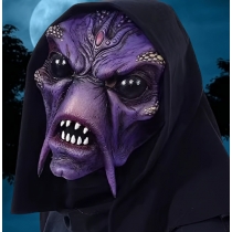 2025 new witch mask Halloween party haunted house purple face witch latex ghost face scary spoof headgear
