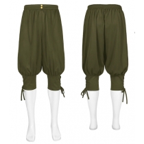 European and American retro Renaissance bloomers medieval lace-up leggings over the knee elastic waist shorts