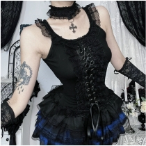 Dark basic vest top (including collar) 2025 punk hottie vest