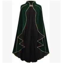 New medieval suede cape cos Halloween retro gold-edged cape stage performance cos costume