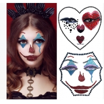 Halloween 3D Face Gem Makeup Sticker Crystal Decal Shiny Acrylic Diamond Sticker