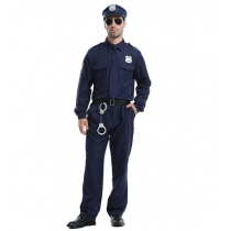 Halloween Party Costume Men's Police Hero Role Playing Sheriff Instructor Uniform Suit Detective Long Sleeve Clothes