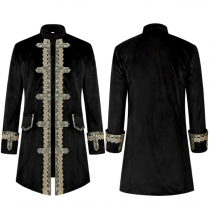 New Halloween medieval men's court stand collar coat steam punk retro coat clothing