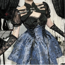 Dark new Chinese style short-sleeved cardigan 2025 new Gothic style fashion all-match shawl cardigan