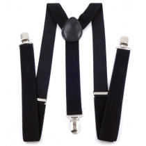 British black suspenders for men and women, 2.5cm wide, Y-shaped suspenders, elastic suspenders