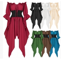 2025 Halloween costume medieval Victorian Renaissance court style retro irregular dress for women
