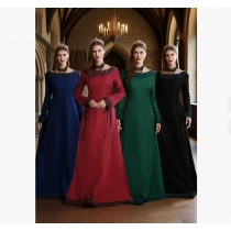 European and American hot-selling women's clothing 2025 medieval retro dress women's long-sleeved performance costume