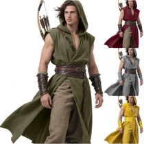 Medieval sleeveless tunic, Renaissance short cape, men's Halloween