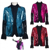 Ghosts band cosplay costume, Western-style Halloween party outfit, sequined stage performance clothing