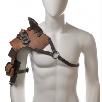 New medieval multi-layer leather one-shoulder Viking Renaissance cosplay leather armor shoulder armor prop waistcoat