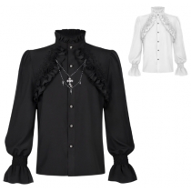 European and American dark gothic wood ear long-sleeved shirt cross accessories cosplay stage performance costumes