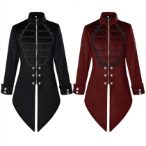 Medieval retro stand-up collar swallowtail coat, European and American gothic style top, Halloween vampire costume