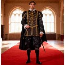 Men's Elizabethan costume, royal Mercedes-Benz King suit, aristocratic cosplay stage performance costume