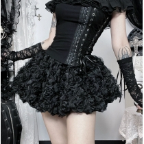 Dark-themed 2026 new gothic street style short skirt with unique design.