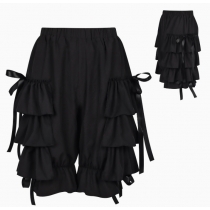 New Lolita cosplay shorts for women, summer lantern pants, spring and summer Japanese style ruffled high-waisted elastic pants for outerwear
