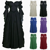 New medieval court dress, retro style, European and American stage performance long dress.