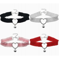European and American sexy lace bell heart necklace, fresh and sweet choker for women.