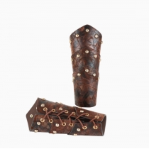 Retro Viking Medieval Leather Wristbands for Men, Punk Armguards, Cosplay Stage Costume