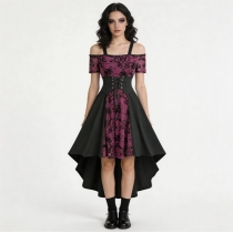 Medieval Gothic Retro Mermaid Maxi Dress Halloween Vampire Cosplay Dark Queen Gothic Dress