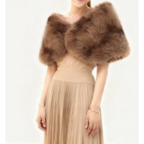 Autumn and winter plush shawl, versatile Chinese style, cheongsam, fur collar, evening banquet, wedding dress, women's scarf