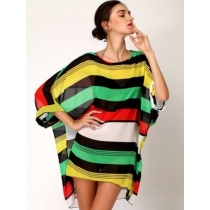 Hot design underwear cover up prnted colorful stripe for ladies