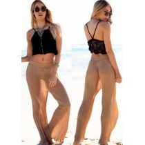 Sexy cover up beach dress knit pants for ladies