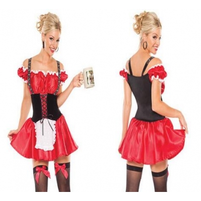 Beer Girl Costumes Big Red lovely German beer maid service clothes