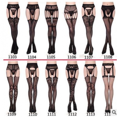 Foreign high-grade racy lingerie Siamese fishnet stockings sexy stockings garters slip socks wholesale nurse stewardess