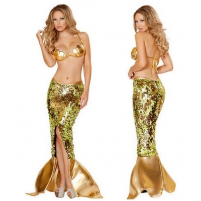 In 2015 the new sequins sparkled fission mermaid evening dress Halloween costumes wholesale